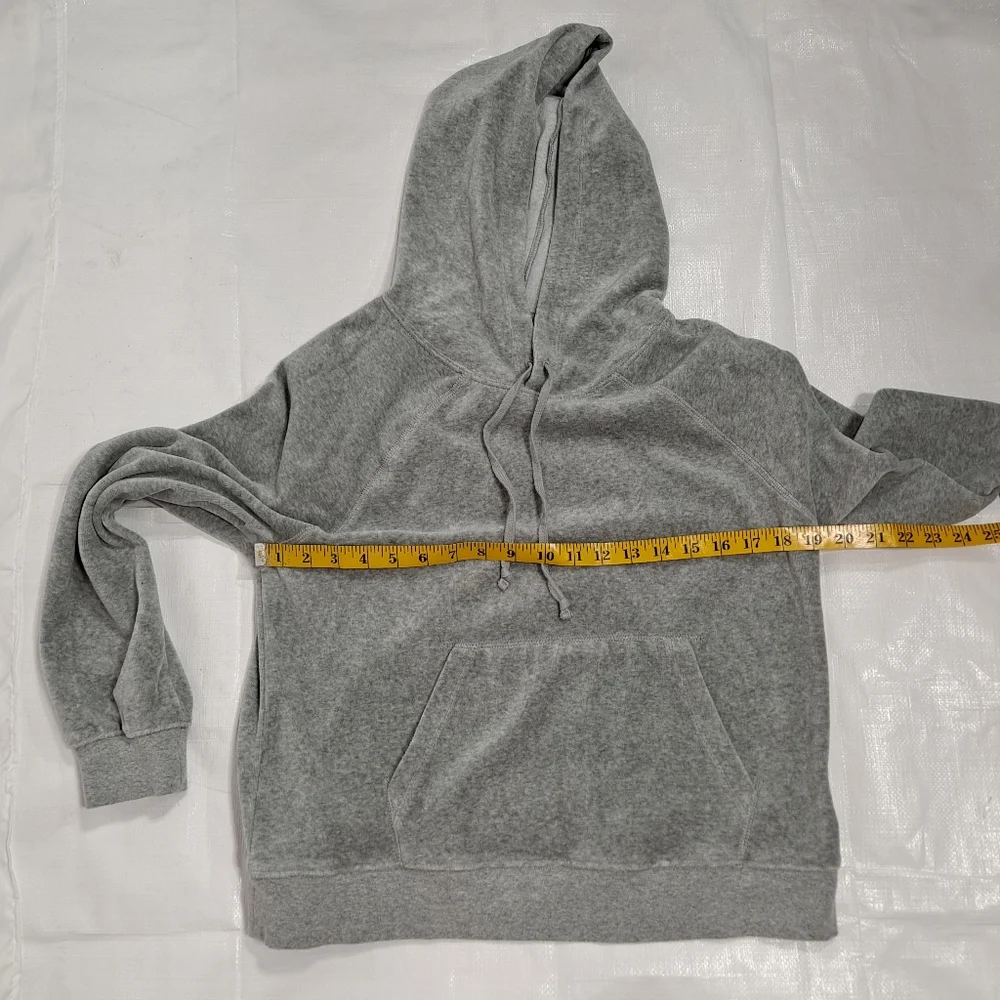 J. Crew Grey Relaxed Velour Pullover Hoodie